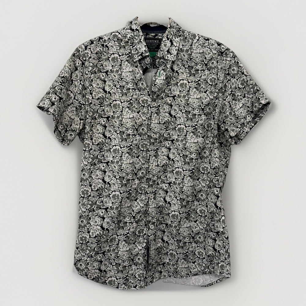 Report Collection Heritage Shirt Men S Green Hawaiian Tropical Beach Sustainable